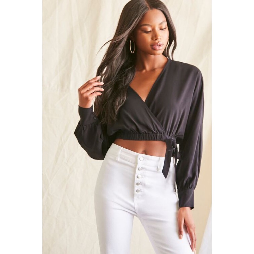 🍂f o r e v e r 2 1 • faux wrap top